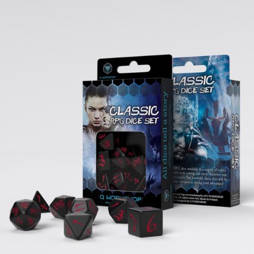Classic RPG Black & red Dice Set - Q-Workshop