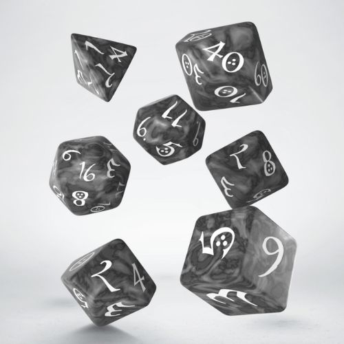 Classic RPG Smoky & white Dice Set - Q-Workshop