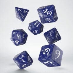 Classic RPG Cobalt & white Dice Set - Q-Workshop