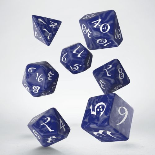 Classic RPG Cobalt & white Dice Set - Q-Workshop