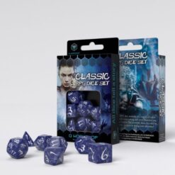 Classic RPG Cobalt & white Dice Set - Q-Workshop