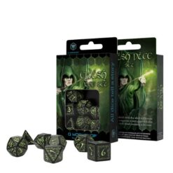 Elvish Black & glow-in-the-dark Dice Set - Q-Workshop