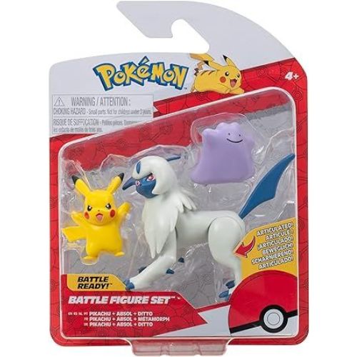 Pokémon Battle Figure Set 3-Pack Pikachu Absol Ditto 5 cm Jazwares