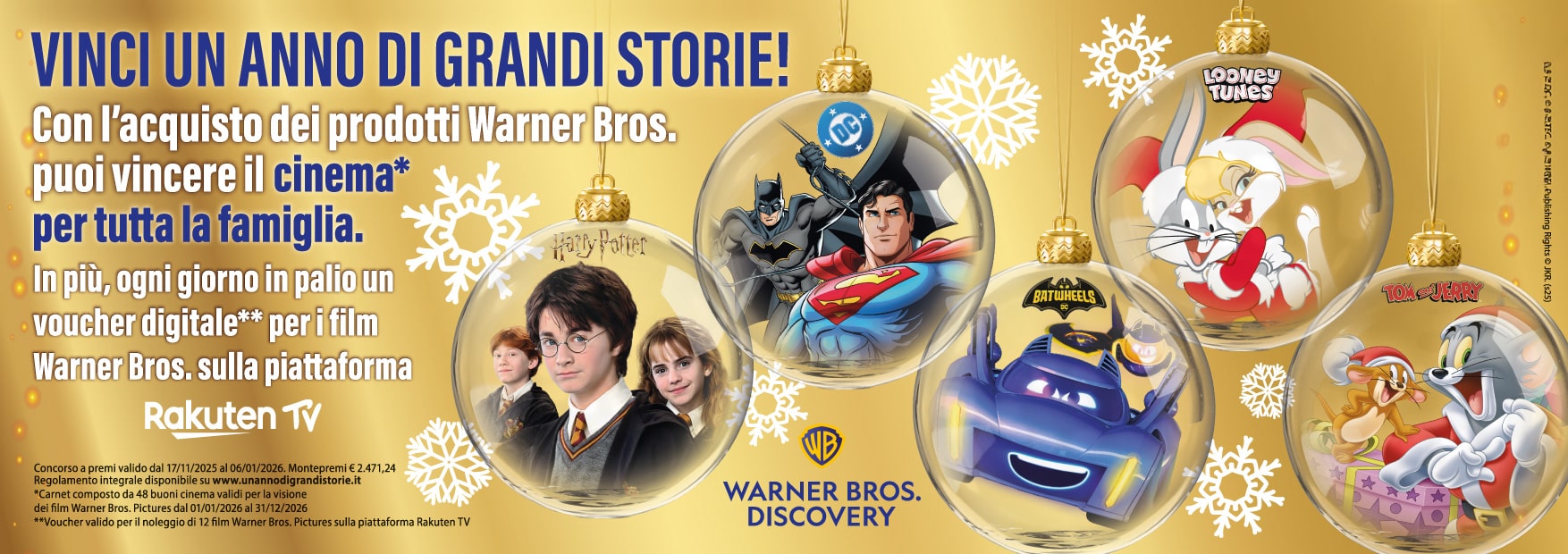 Vinci un Anno di Grandi Storie con Warner Bros