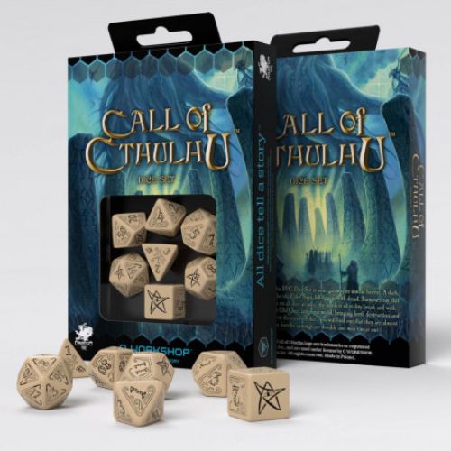 Horror on the Orient Express Dice Set Beige & black - Q-Workshop