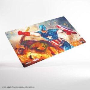 Magic: The Gathering Marvel Super Heroes Prime Playmat - Cap America, Super-Soldier - Gamegenic