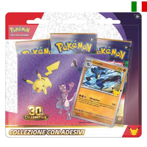 Pokemon 30° Anniversario - Collezione con Adesivi Lucario ITA