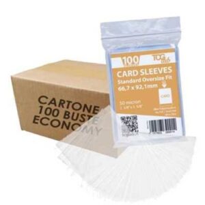 Cartone da 100 Bustine Protettive Oversize Fit - Ultra Clear - 50 micron - TcgLab