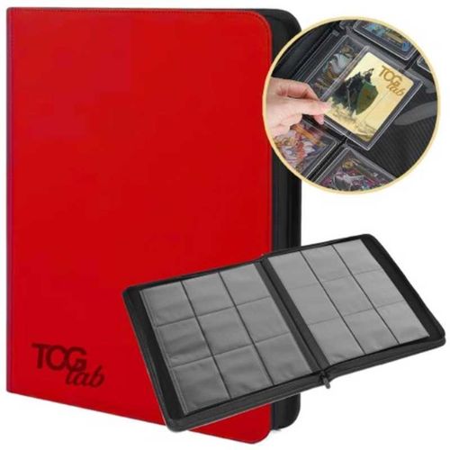 Tgc Lab - binder with zipper per Toploader Album 9-Pocket Rosso