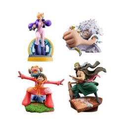 One Piece Petitrama PVC Mini Statue Logbox Re Birth Egghead 4-Set 9 cm
