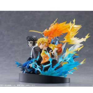 Zenitsu e Kaigaku Fight Figure - Demon Slayer Vignette - 15 Cm
