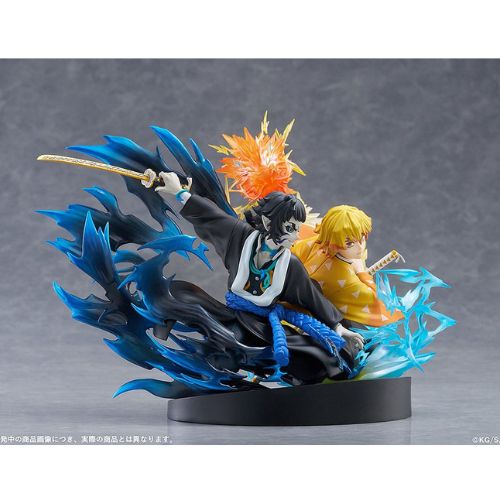Zenitsu e Kaigaku Fight Figure - Demon Slayer Vignette - 15 Cm