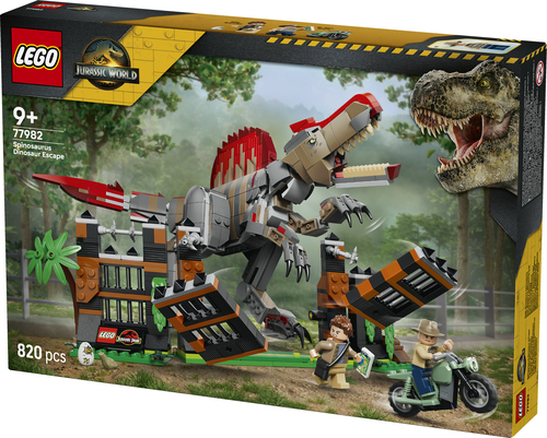 LEGO Jurassic World 77982 Fuga dal Dinosauro Spinosauro, Giocattolo Interattivo con Dino, Moto e 2 Minifigure, Regalo da 9+ - immagine 5