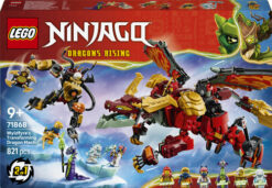 LEGO NINJAGO 71868 Mech Drago Mutaforma di Wyldfyre, Action Figure Giocattolo 2in1 con Mech e 6 Minifigure, Regalo Bambini 9+