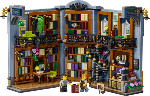 LEGO ICONS 11379 Libreria: Book Nook, Reggilibri da Mensola Decorativo 3D per Adulti con 2 Minifigure, Idea Regalo Fai da Te - immagine 2
