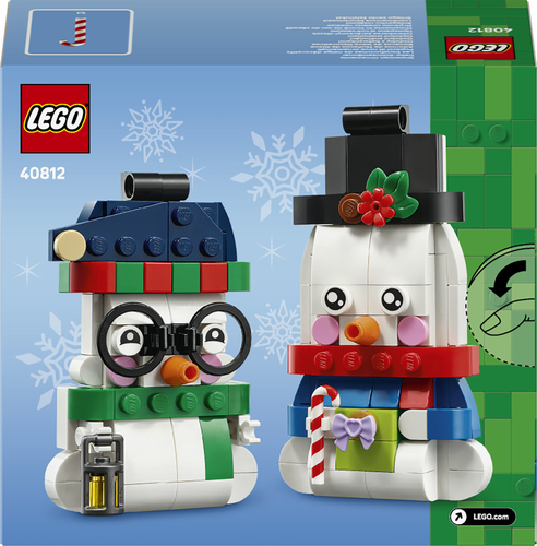 LEGO Iconic 40812 Pupazzi di Neve Ornamentali, Kit di Arti e Mestieri, Giochi di Natale con 2 Personaggi e Accessori, Regalo da - immagine 3