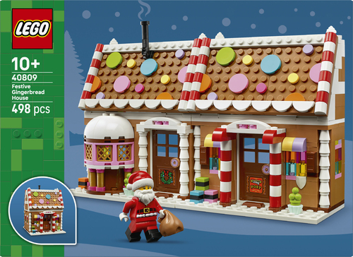 LEGO Iconic 40809 Casa di Pan di Zenzero Festiva, Gioco Natalizio con Minifigure di Babbo Natale e Accessori, Regalo per Bambini - immagine 6