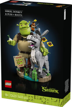 LEGO 72423 Shrek, Ciuchino e Gatto con gli Stivali, Kit Modellismo per Adulti da Esposizione con 3 Personaggi, Regalo per Fan - immagine 8