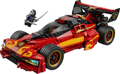 LEGO NINJAGO 71867 Super-Bolide Ninja X-1 - 15° Anniversario, Modello Auto con Moto Giocattolo e 3 Minifigure, Regalo per 14+ - immagine 2