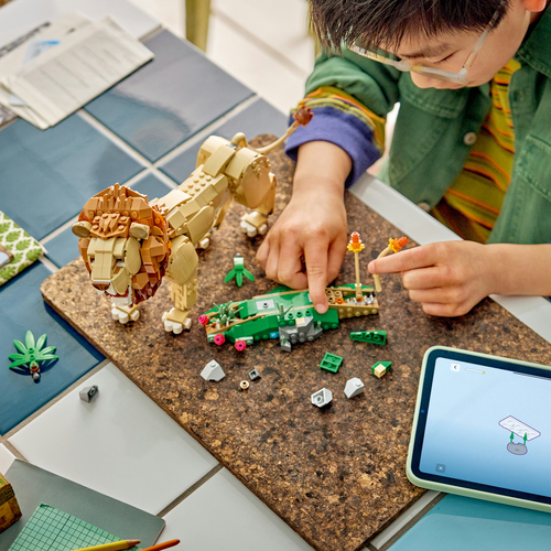 LEGO Creator 3 in 1 - Animali selvatici: Leone Maestoso 31386 Giocattolo, Trasformabile in Leonessa o in 2 Cuccioli, Regalo da 9+ - immagine 6