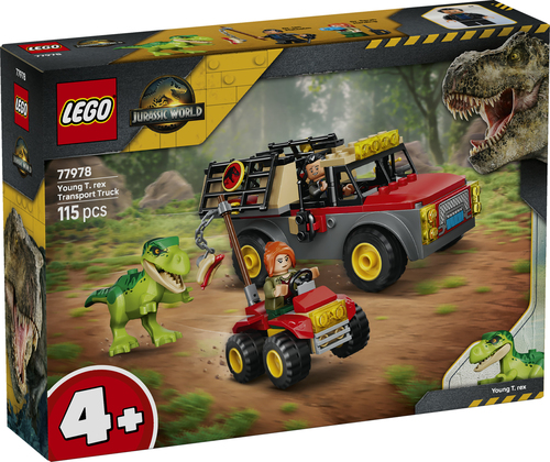 LEGO Jurassic World 77978 Camion da Trasporto per il Giovane T. Rex, Giocattolo con Dinosauro, ATV e 2 Minifigure, Regalo 4+ - immagine 4