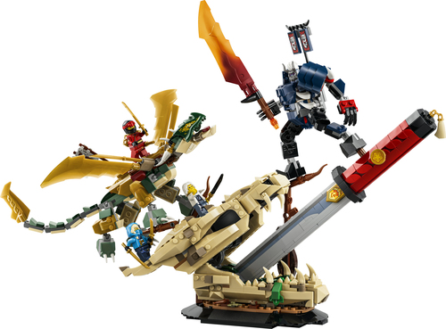 LEGO NINJAGO 71871 Battaglia alla Lama del Drago, Giocattolo con Drago, Action Figure e 4 Minifigure, Regalo per Bambini 9+ - immagine 2