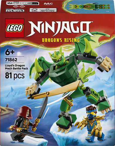 LEGO NINJAGO 71862 Battle Pack Mech Drago di Lloyd, Giocattolo Ninja con Action Figure e 3 Minifigure, Regalo per Bambini 6+