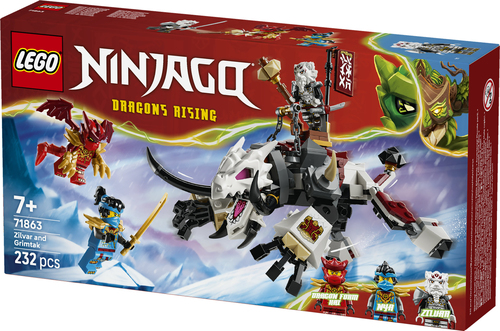 LEGO NINJAGO 71863 Zilvar e Grimtak la Bestia Drago, Giocattolo Ninja con Action Figure e 3 Minifigure, Regalo per Bambini 7+ - immagine 7