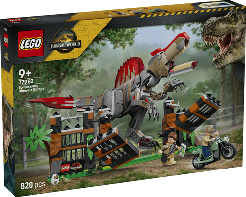 LEGO Jurassic World 77982 Fuga dal Dinosauro Spinosauro, Giocattolo Interattivo con Dino, Moto e 2 Minifigure, Regalo da 9+ - immagine 4