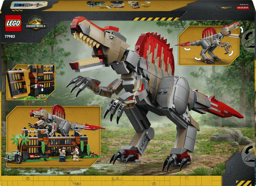 LEGO Jurassic World 77982 Fuga dal Dinosauro Spinosauro, Giocattolo Interattivo con Dino, Moto e 2 Minifigure, Regalo da 9+ - immagine 3