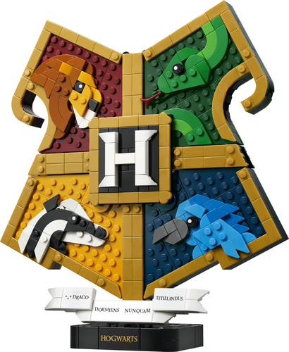 LEGO Harry Potter 76462 Stemma della Casa di Hogwarts, Giocattolo Wall Art 3D con Animali, Regalo di Compleanno per Bambini 12+ - immagine 2