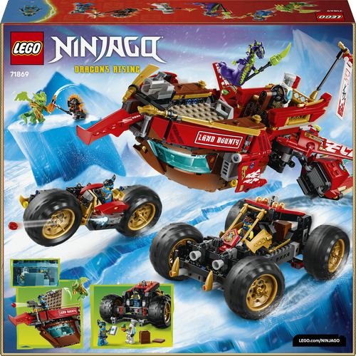 LEGO NINJAGO 71869 Bounty di Terra, Giocattolo 3 in 1 Trasformabile in Nave Volante, Macchina e Moto, Regalo per Bambini 9+ - immagine 6