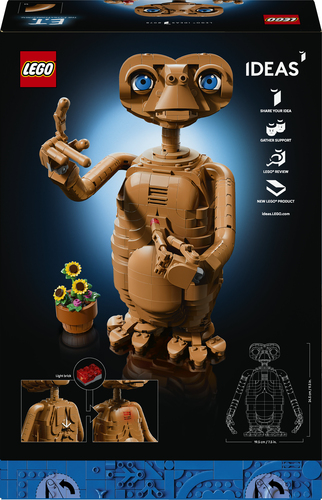 LEGO Ideas 21370 E.T. the Extra-Terrestrial, Kit Modellismo per Adulti con Figura Aliena, Fiori Finti e Mattoncino Luminoso - immagine 6