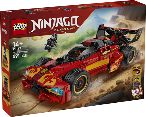 LEGO NINJAGO 71867 Super-Bolide Ninja X-1 - 15° Anniversario, Modello Auto con Moto Giocattolo e 3 Minifigure, Regalo per 14+ - immagine 7