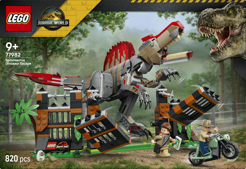 LEGO Jurassic World 77982 Fuga dal Dinosauro Spinosauro, Giocattolo Interattivo con Dino, Moto e 2 Minifigure, Regalo da 9+ - immagine 6