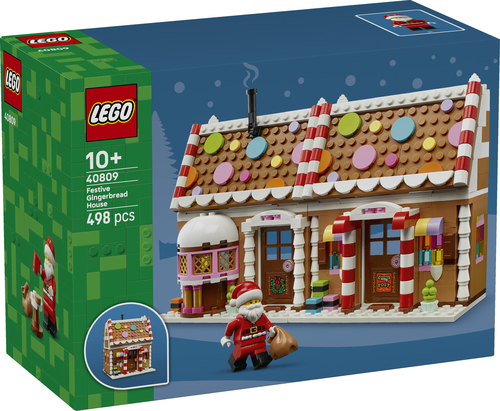 LEGO Iconic 40809 Casa di Pan di Zenzero Festiva, Gioco Natalizio con Minifigure di Babbo Natale e Accessori, Regalo per Bambini - immagine 4