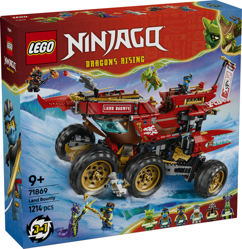 LEGO NINJAGO 71869 Bounty di Terra, Giocattolo 3 in 1 Trasformabile in Nave Volante, Macchina e Moto, Regalo per Bambini 9+ - immagine 7