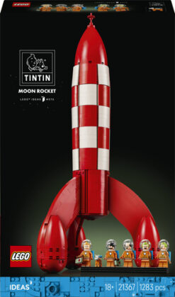 LEGO Ideas 21367 Razzo Lunare di Tintin, Kit Modellismo per Adulti, 5 Minifigure, Cane, Decorazioni Fai da Te, Regalo per Fan