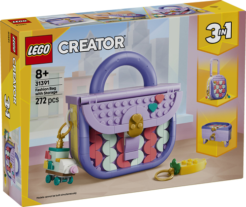 LEGO Creator 31391 3in1 Borsetta alla Moda Portaoggetti, Gioco Trasformabile in Trolley o Portaoggetti, Regalo Bambini 8+ - immagine 8
