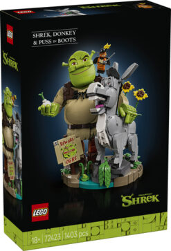 LEGO 72423 Shrek, Ciuchino e Gatto con gli Stivali, Kit Modellismo per Adulti da Esposizione con 3 Personaggi, Regalo per Fan - immagine 7