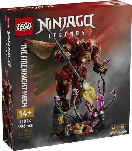 LEGO NINJAGO 71846 Mech Cavaliere del Fuoco, Giocattolo con Action Figure Robot, Minifigure e Mostro Marino, Idea Regalo 14+ - immagine 7