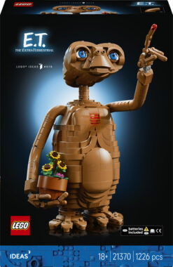 LEGO Ideas 21370 E.T. the Extra-Terrestrial, Kit Modellismo per Adulti con Figura Aliena, Fiori Finti e Mattoncino Luminoso