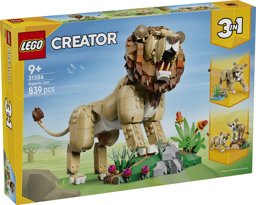 LEGO Creator 3 in 1 - Animali selvatici: Leone Maestoso 31386 Giocattolo, Trasformabile in Leonessa o in 2 Cuccioli, Regalo da 9+ - immagine 8