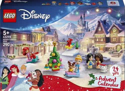LEGO Disney Princess | 43298 Calendario dell'Avvento 2026, Giochi per Bambine da 5+ per Countdown di Natale con 24 Sorprese