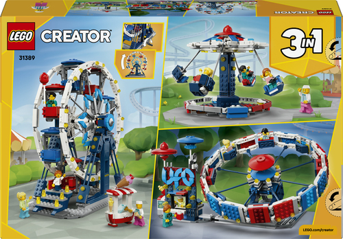 LEGO Creator 31389 3in1 Iconica Ruota Panoramica, Parco Giochi Trasformabile in Attrazione a Forma di UFO o in Giostra, da 8+ - immagine 6