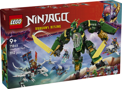 LEGO NINJAGO 71845 2 in 1 Jet Mech di Lloyd, Action Figure Trasformabile in Aereo Giocattolo con 5 Minifigure, Idea Regalo 9+ - immagine 8