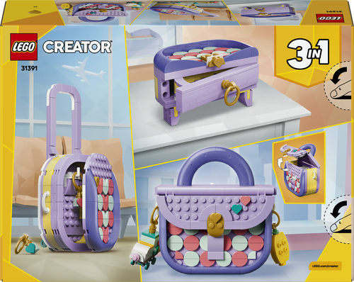 LEGO Creator 31391 3in1 Borsetta alla Moda Portaoggetti, Gioco Trasformabile in Trolley o Portaoggetti, Regalo Bambini 8+ - immagine 7