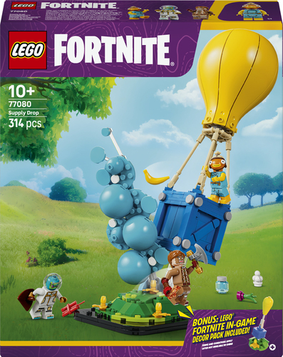 LEGO Fortnite 77080 Consegna di Rifornimenti, Giocattolo con 3 Minifigure e Accessori, Decorazione Gaming Room, Regalo 10+
