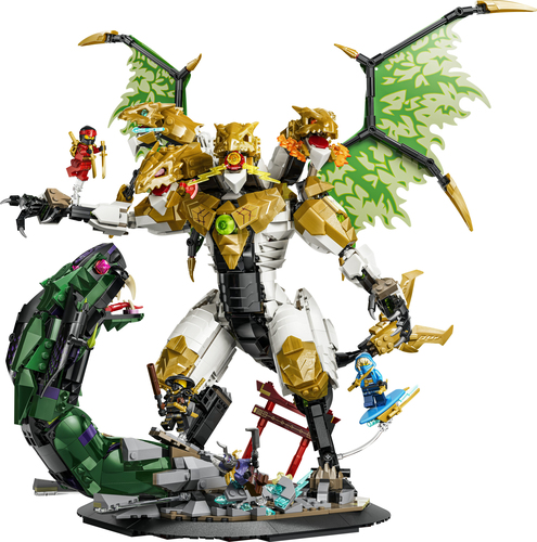 LEGO NINJAGO 71872 Battaglia dell’Ultra Drago, Giocattolo con Action Figure a 4 Teste, Serpente e 4 Minifigure, Regalo da 12+ - immagine 2
