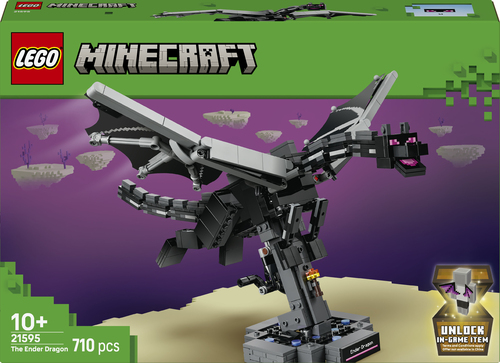 LEGO Minecraft 21595 Drago dell'End, Giocattolo Interattivo con Ali Mobili e Supporto, Regalo per Gamer e Bambini da 10 Anni